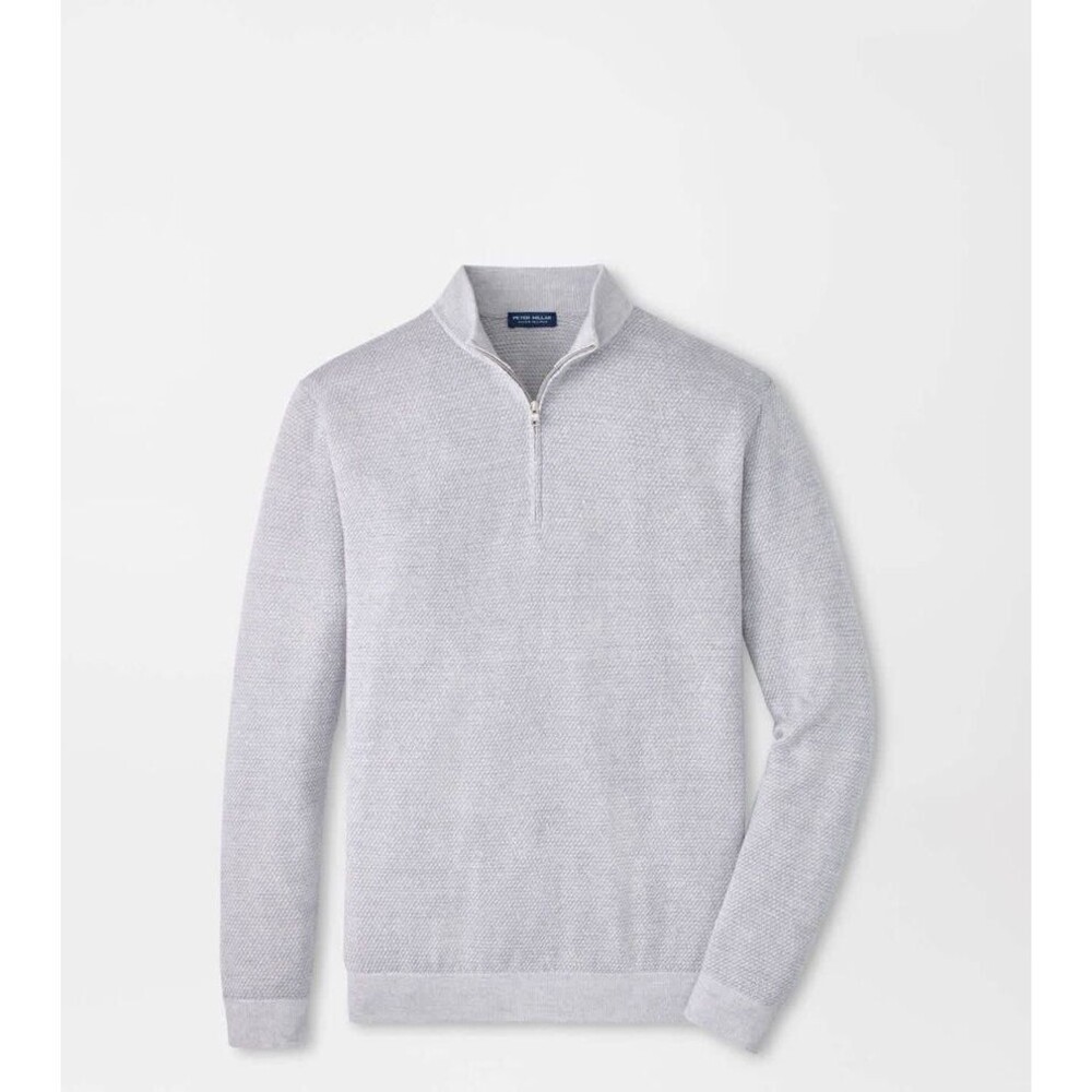 Peter Millar Men’s Barlow Birdseye Quarter Zip XL Linen Wool Preppy Luxury Golf
